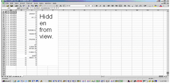 Excel view of funds available